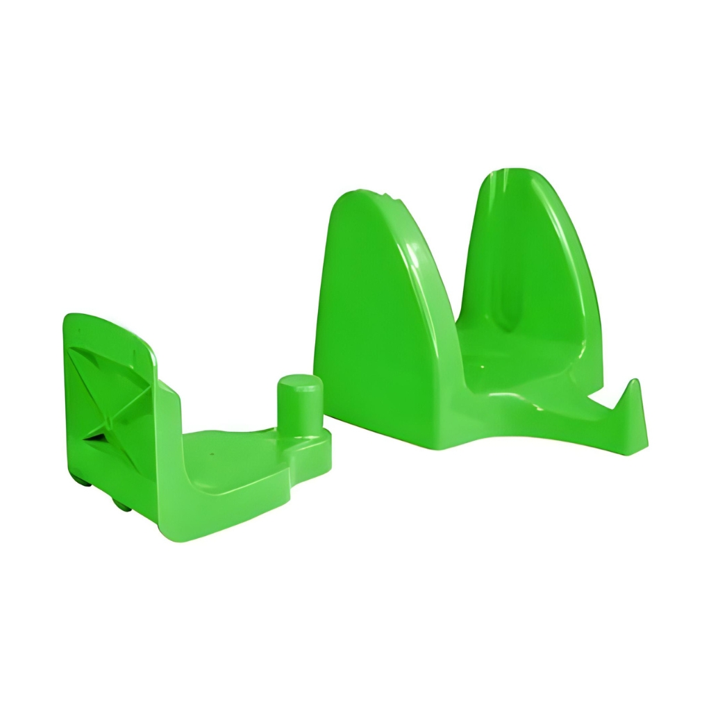 Visão Suporte de Parede para Bobinas Verde  (Tipo L) e Suporte para Bobinas